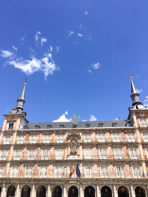 Casa de la Panadería building in Plaza Mayor in Madrid on a sunny day in Summer
