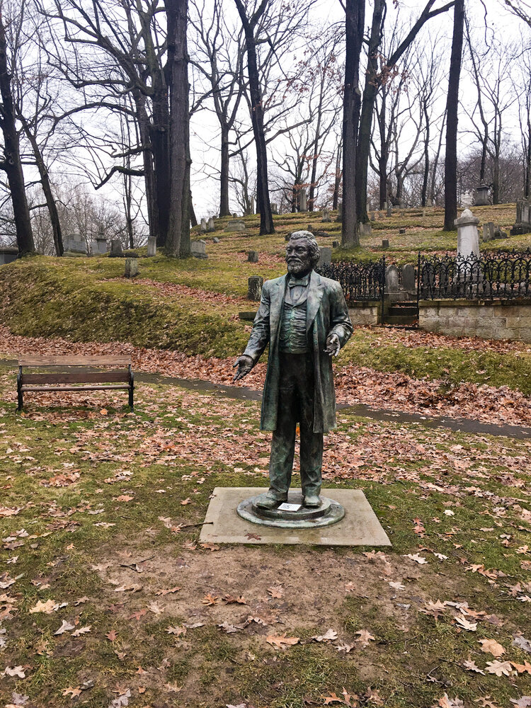 Frederick Douglass statue at Mount Hope Cemetery in Rochester New York