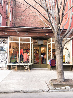 Outside of Malin Landaeus store a women owned business in New York City
