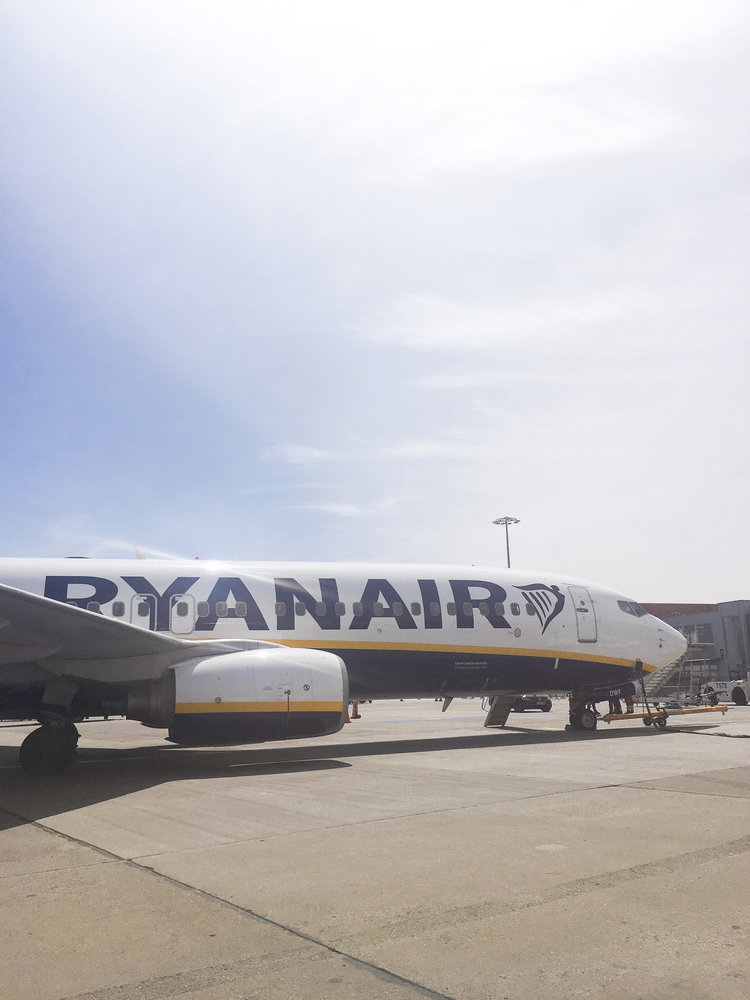 Ryanair plane waiting on airport tarmac