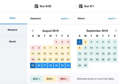 Two-colorful Skyscanner calendars