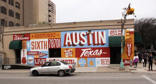 Welcome to Austin mural in Austin Texas