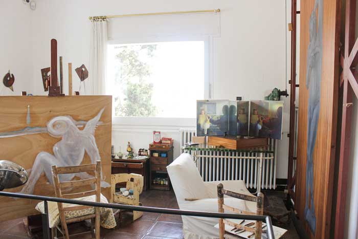 Dali painting room in his home in Costa Brava in Spain