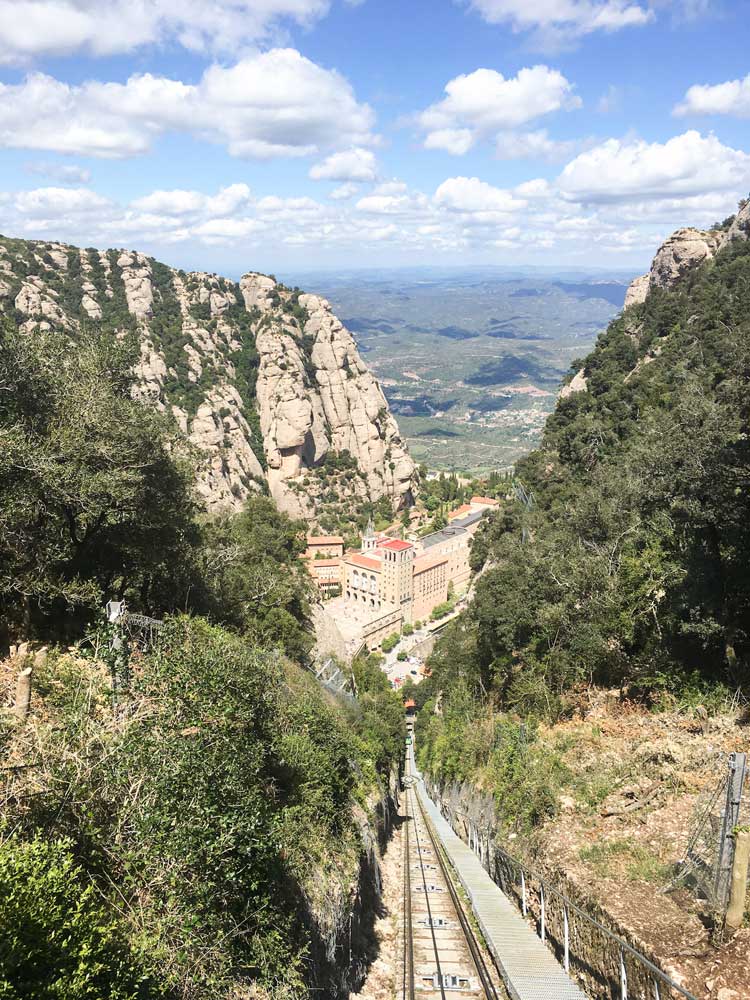 Montserrat from the funicular in Catalonia