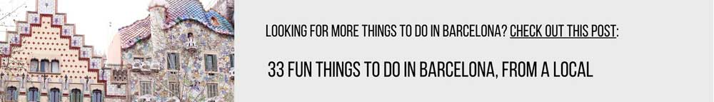 Banner guiding readers to read a post about fun things to do in barcelona