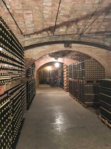 Cava cellar in wine country in Barcelona