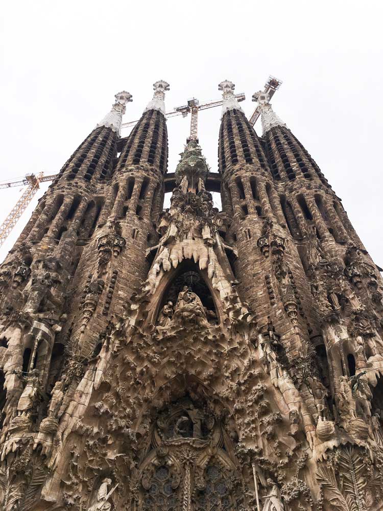The passion side of Gaudi's Sagrada Familia church in Barcelona Spain Madrid vs. Barcelona travel