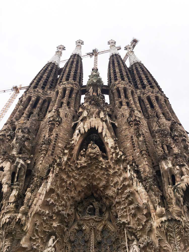 The passion side of Gaudi's Sagrada Familia church in Barcelona Spain Madrid vs. Barcelona travel