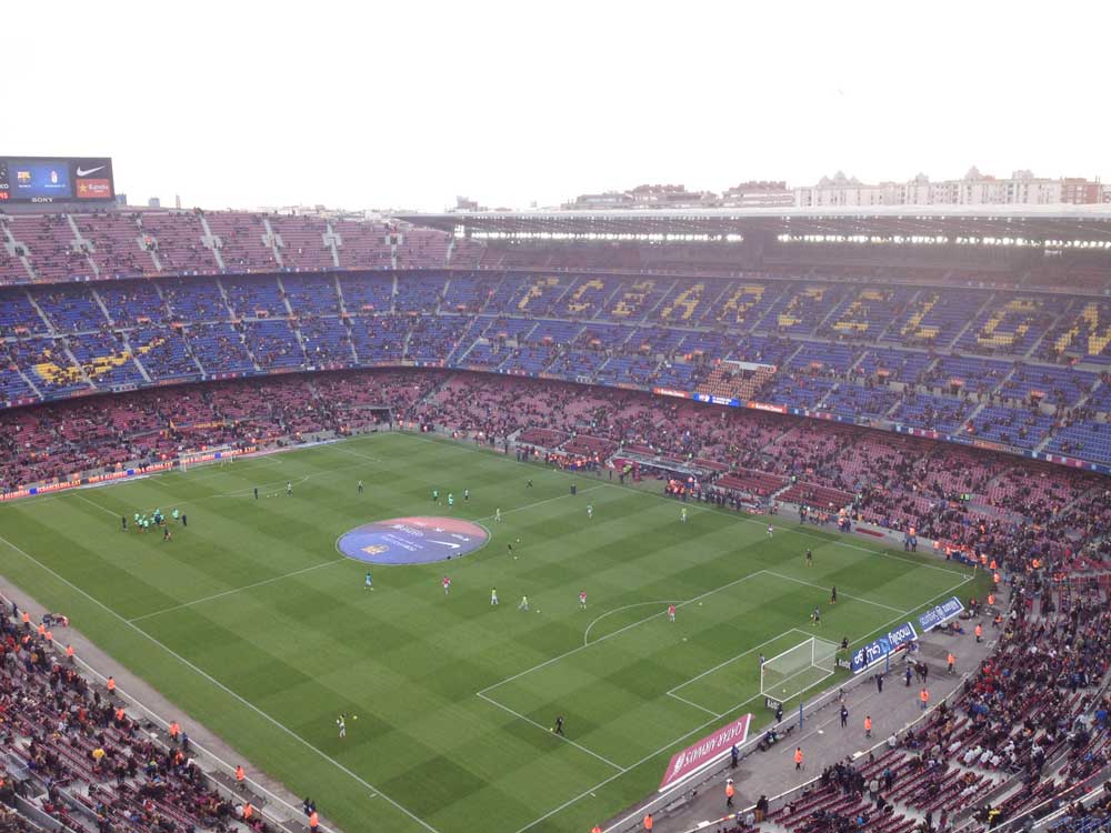 Full stadium for FC Barcelona in Barcelona Spain